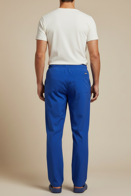 Pantalon Fluide Bleu Royal Droit Décontracté Homme - Polyester - vue 2