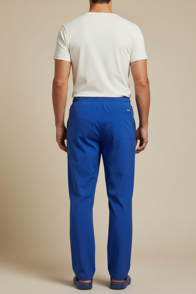 Pantalon Fluide Bleu Royal Droit Décontracté Homme - Polyester - vue 2