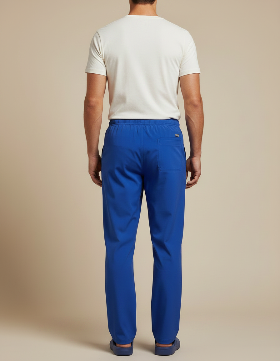 Pantalon Fluide Bleu Royal Droit Décontracté Homme - Polyester - vue 2