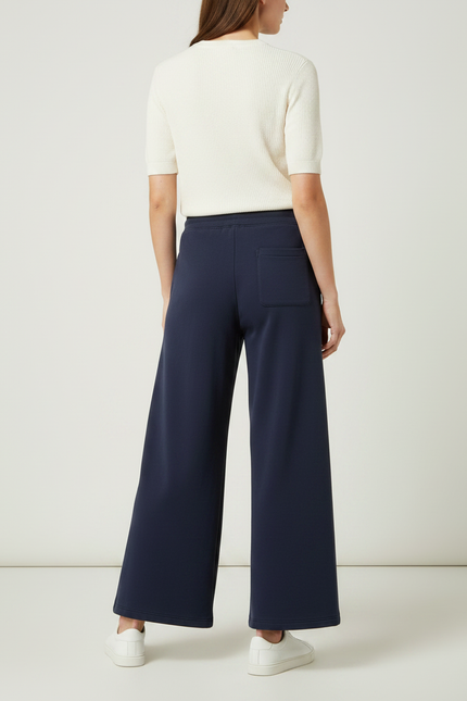 Pantalon Fluide Bleu Marine Ample Cordon Confortable Femme - Molleton - vue 2