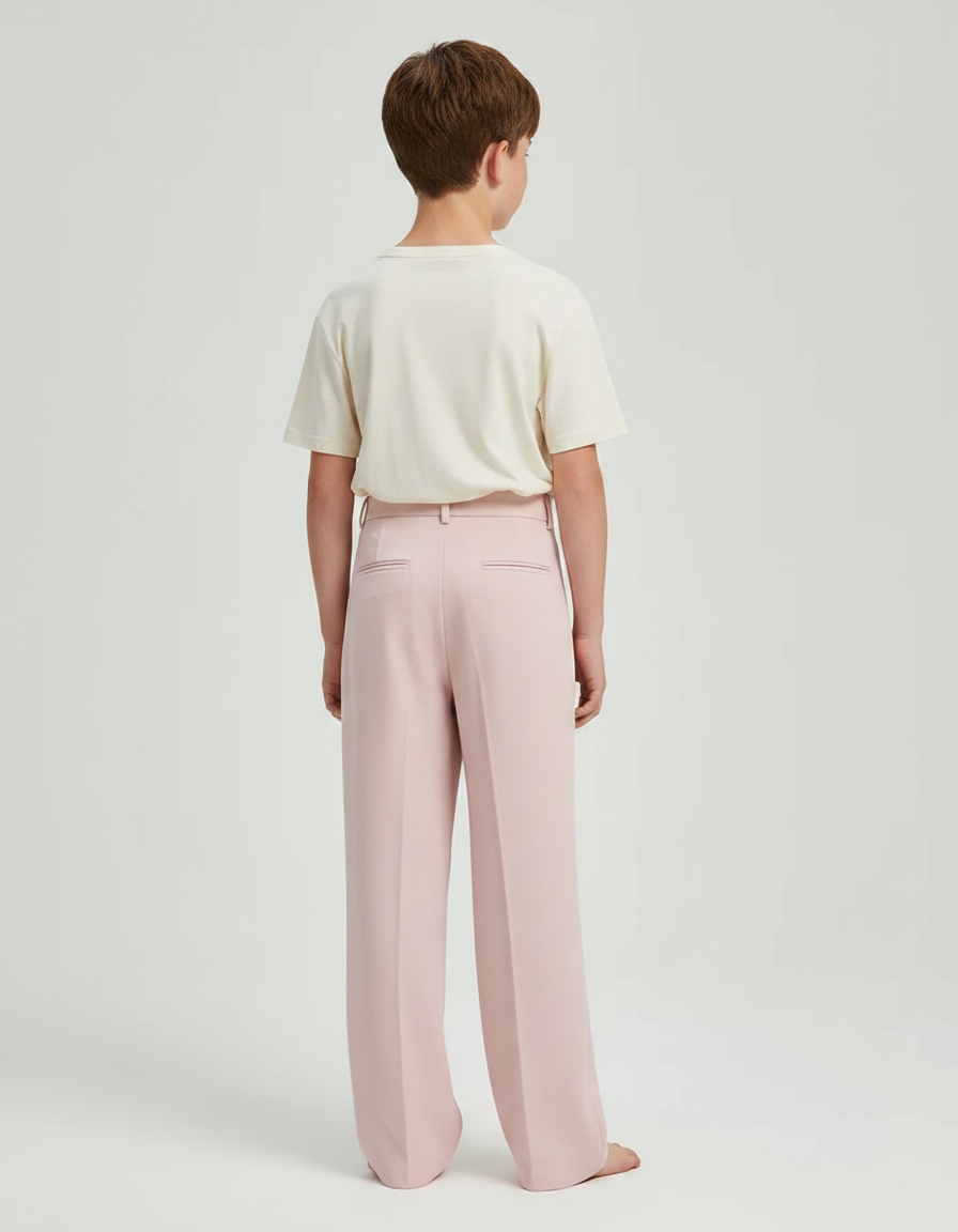 Pantalon Fluide Rose Ample Plissé Confortable Enfant - Polyester - vue 2