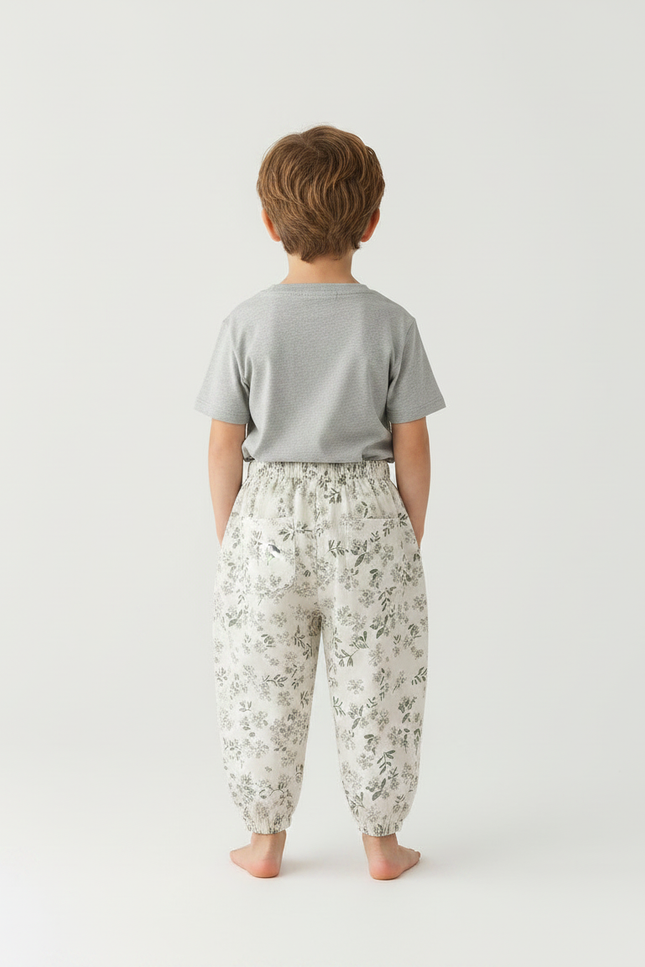 Pantalon Fluide Floral Ample Coton Enfant Léger - Imprimé - vue 2