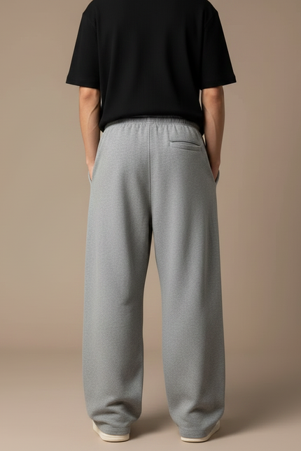 Pantalon Fluide Gris Ample Imprimé Gothique Décontracté Homme - Molleton - vue 2