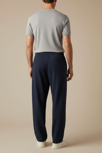 Pantalon Fluide Bleu Marine Ample Décontracté Homme - Molleton - vue 2