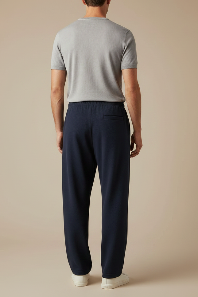 Pantalon Fluide Bleu Marine Ample Décontracté Homme - Molleton - vue 2