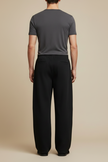 Pantalon Fluide Homme Grande Taille - Noir Molleton - vue 2