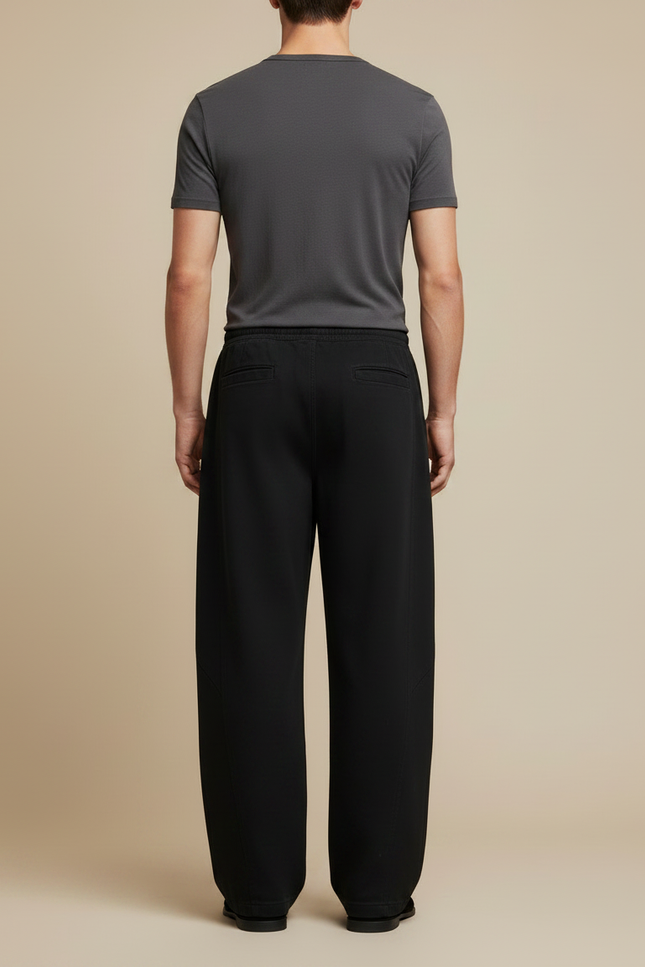 Pantalon Fluide Homme Grande Taille - Noir Molleton - vue 2