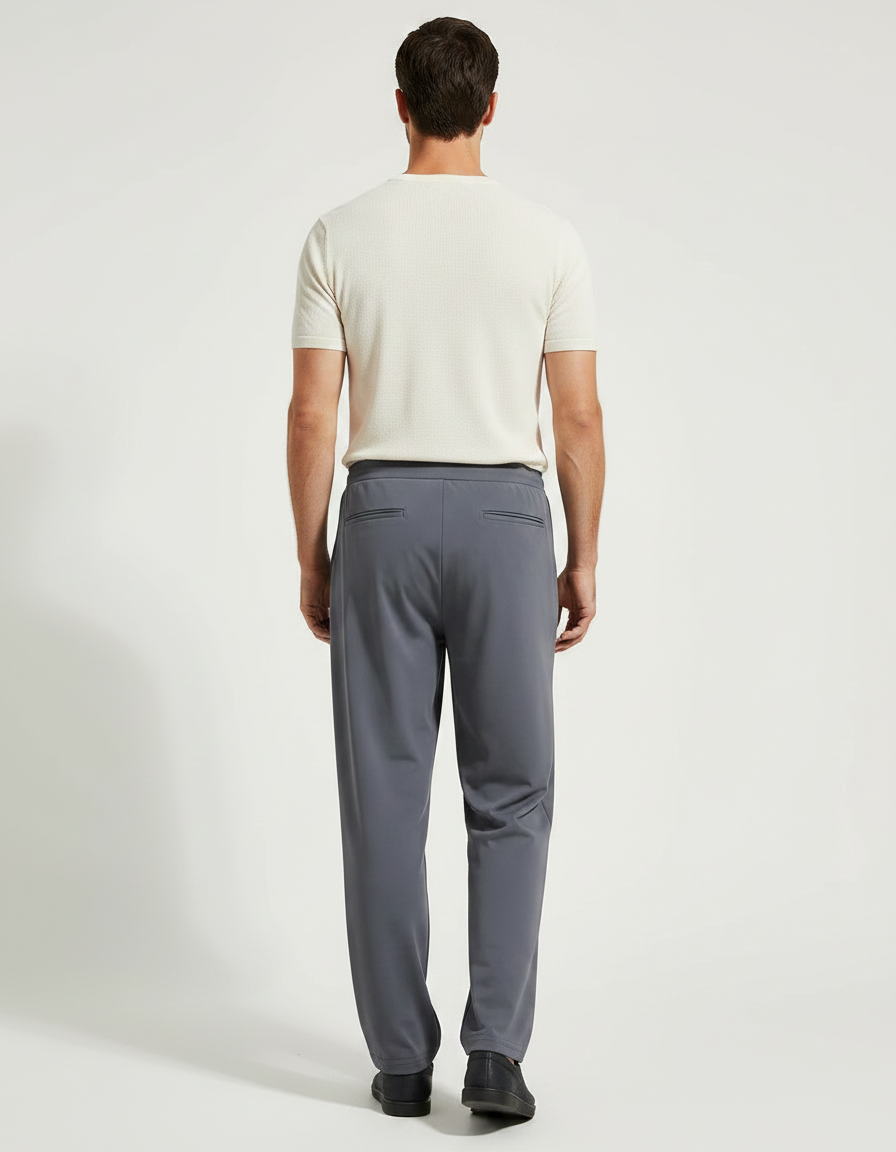 Pantalon Fluide Gris Droit Ample Sport Homme - Polyester - vue 2