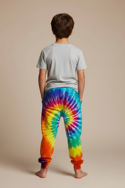 Pantalon Fluide Tie-Dye Arc-en-ciel Confortable Ample Enfant - Multicolore Molleton - vue 2