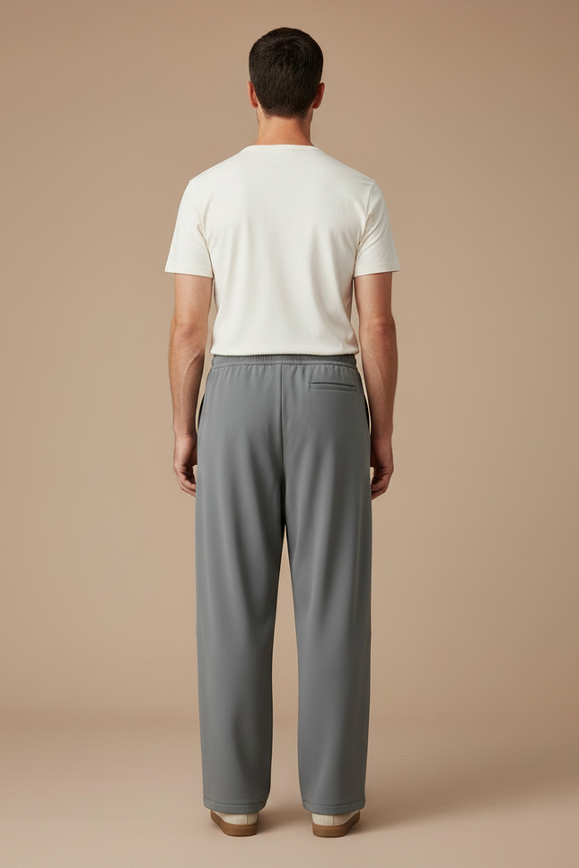 Pantalon Fluide Gris Ample Décontracté Homme - Polyester - vue 2