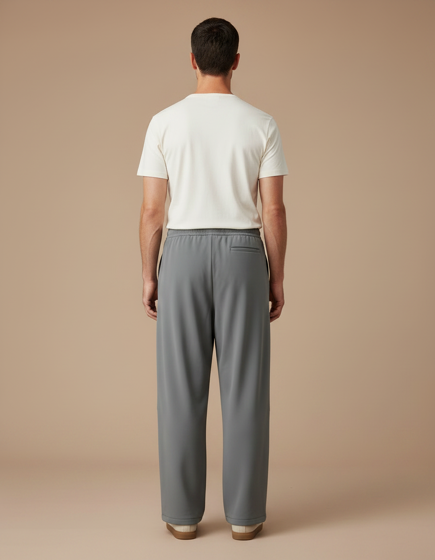 Pantalon Fluide Gris Ample Décontracté Homme - Polyester - vue 2