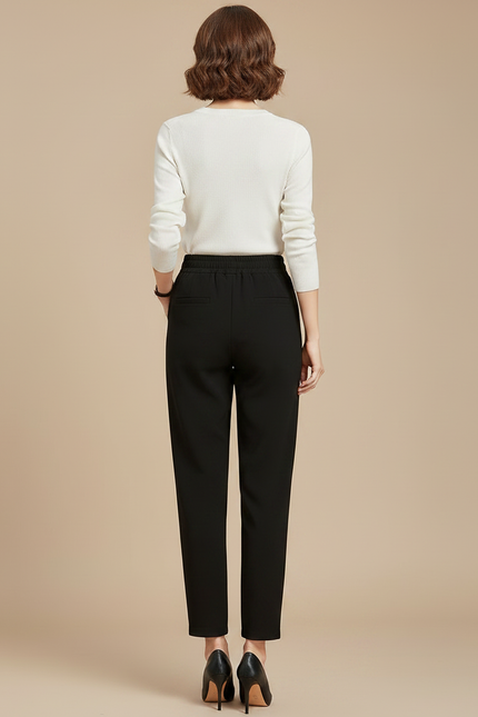 Pantalon Fluide Ventre Plat - Noir Polyester - vue 2