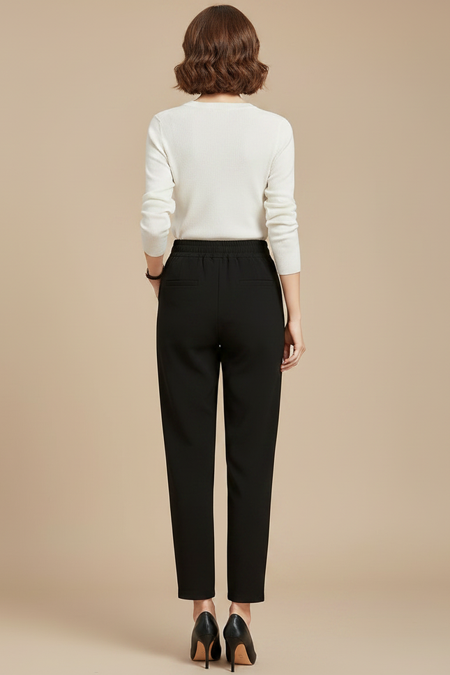 Pantalon Fluide Ventre Plat - Noir Polyester - vue 2