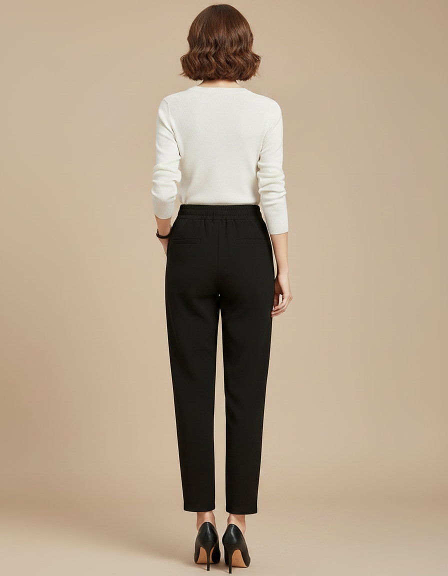 Pantalon Fluide Ventre Plat - Noir Polyester - vue 2