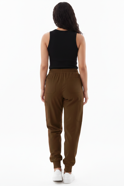 Pantalon Fluide Kaki Cordon Jogger Casual Femme - Polyester - vue 2