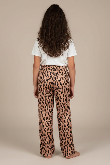 Pantalon Fluide Léopard Ample Confortable Enfant - Imprimé Satin - vue 2