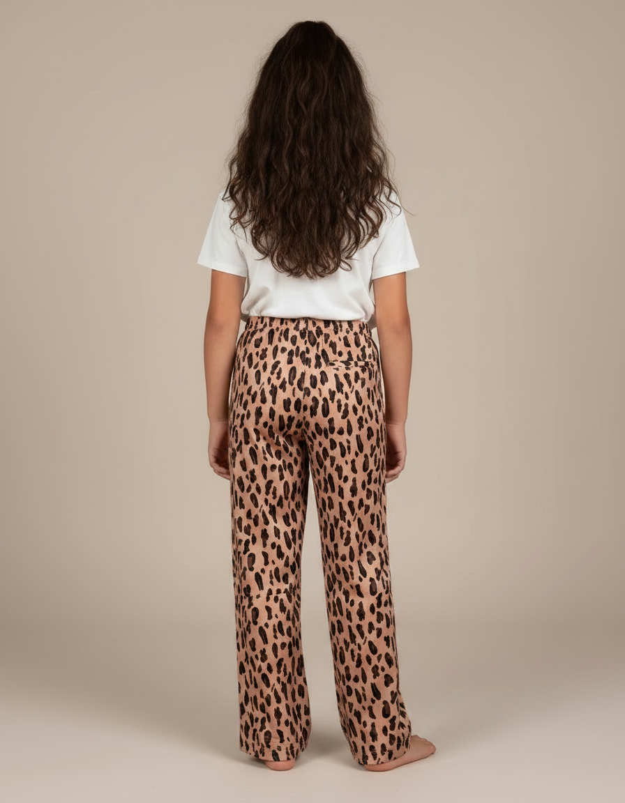 Pantalon Fluide Léopard Ample Confortable Enfant - Imprimé Satin - vue 2