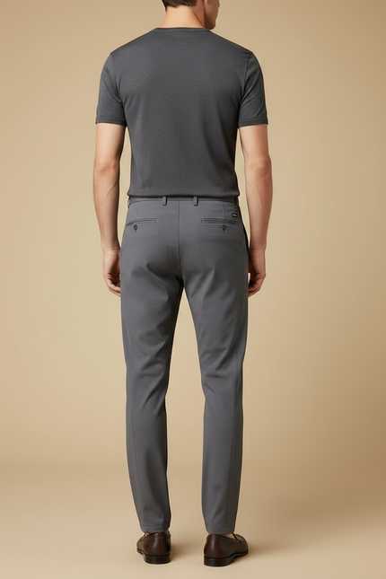 Pantalon Fluide Gris Homme Slim Élégant Décontracté - Polyester - vue 2