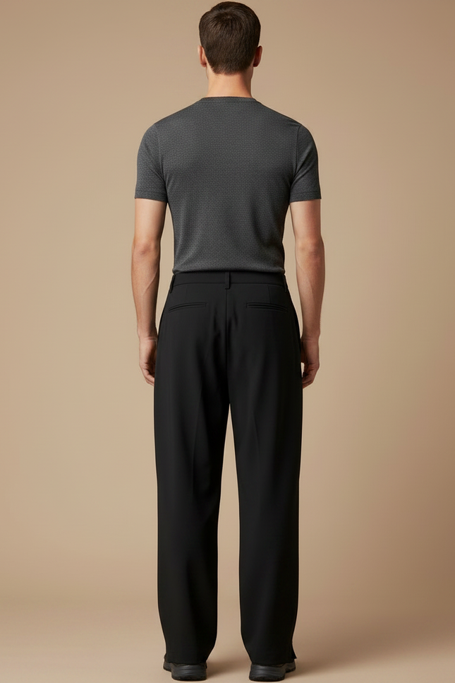 Pantalon Fluide Noir Ample Cargo Technique Homme - Polyester - vue 2