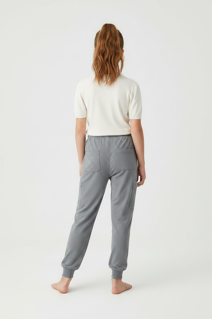 Pantalon Fluide Gris Décontracté Élastique Fille - Molleton - vue 2