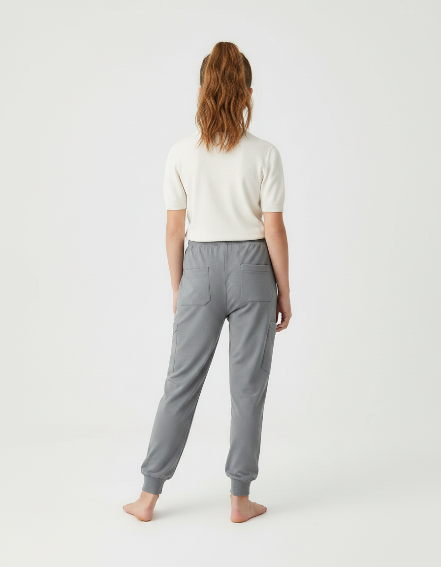 Pantalon Fluide Gris Décontracté Élastique Fille - Molleton - vue 2