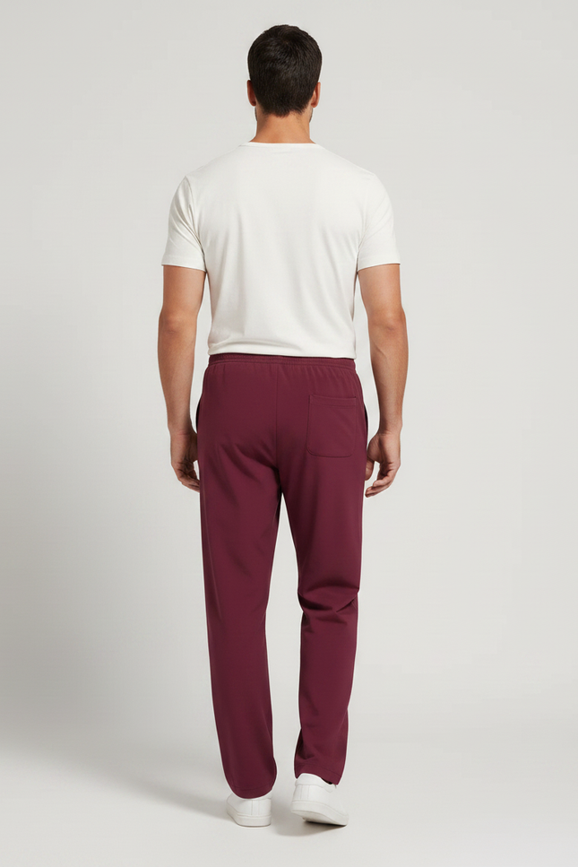 Pantalon Fluide Bordeaux Droit Confortable Homme - Polyester - vue 2