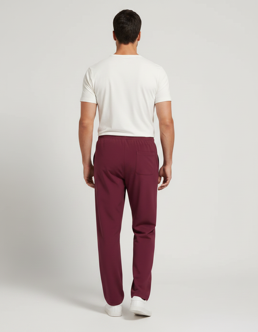 Pantalon Fluide Bordeaux Droit Confortable Homme - Polyester - vue 2