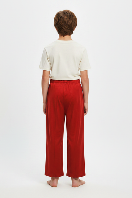 Pantalon Fluide Rouge Ample Confortable Taille Élastique - Viscose - vue 2