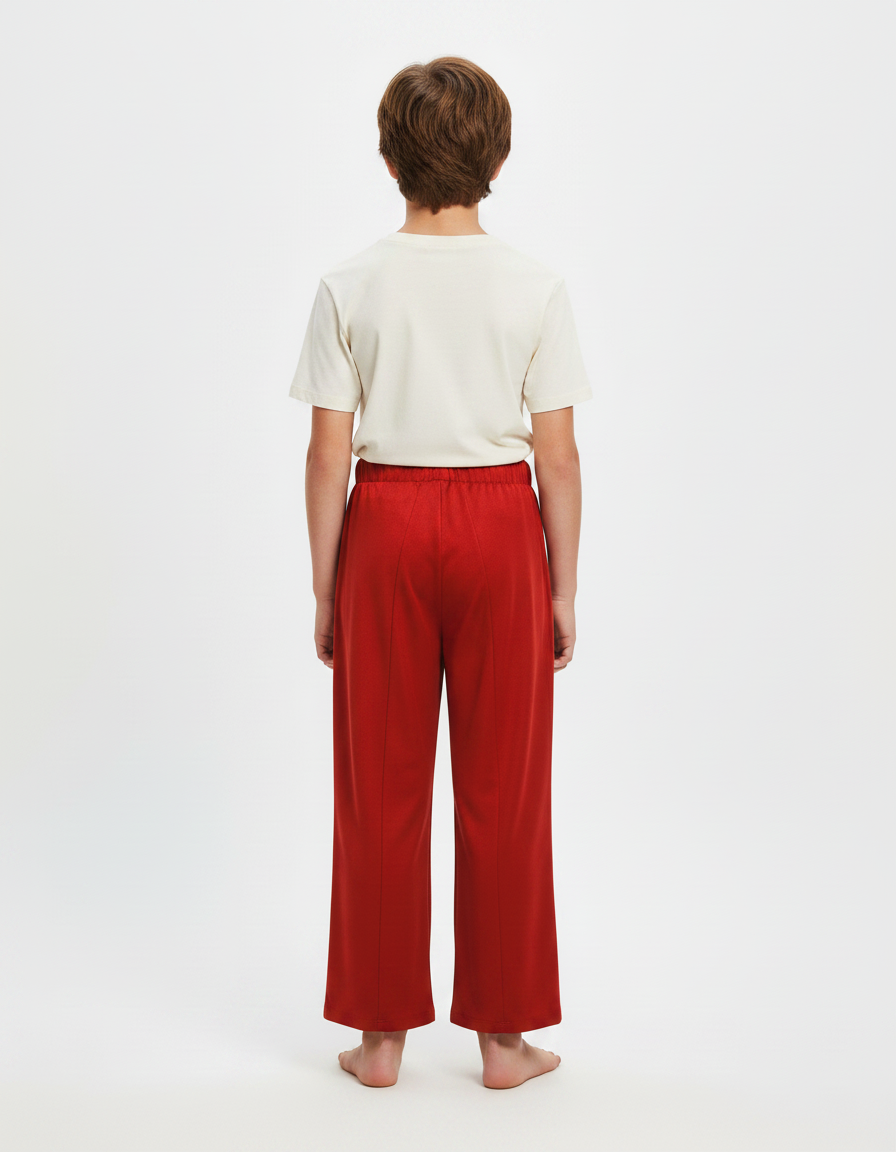 Pantalon Fluide Rouge Ample Confortable Taille Élastique - Viscose - vue 2