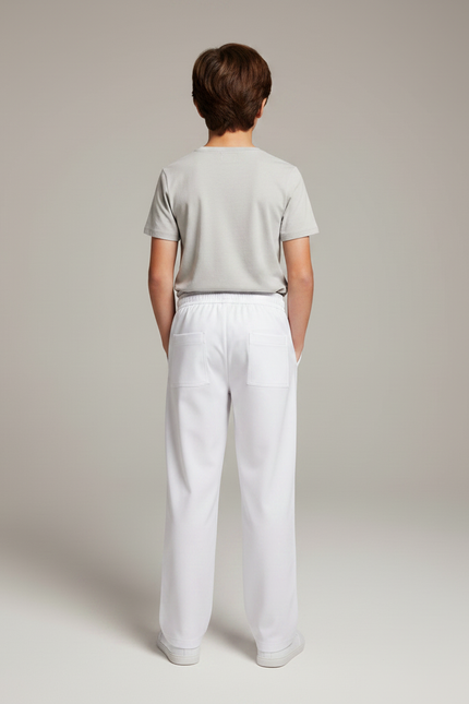 Pantalon Fluide Garçon Blanc Coupe Ample - Polyester - vue 2