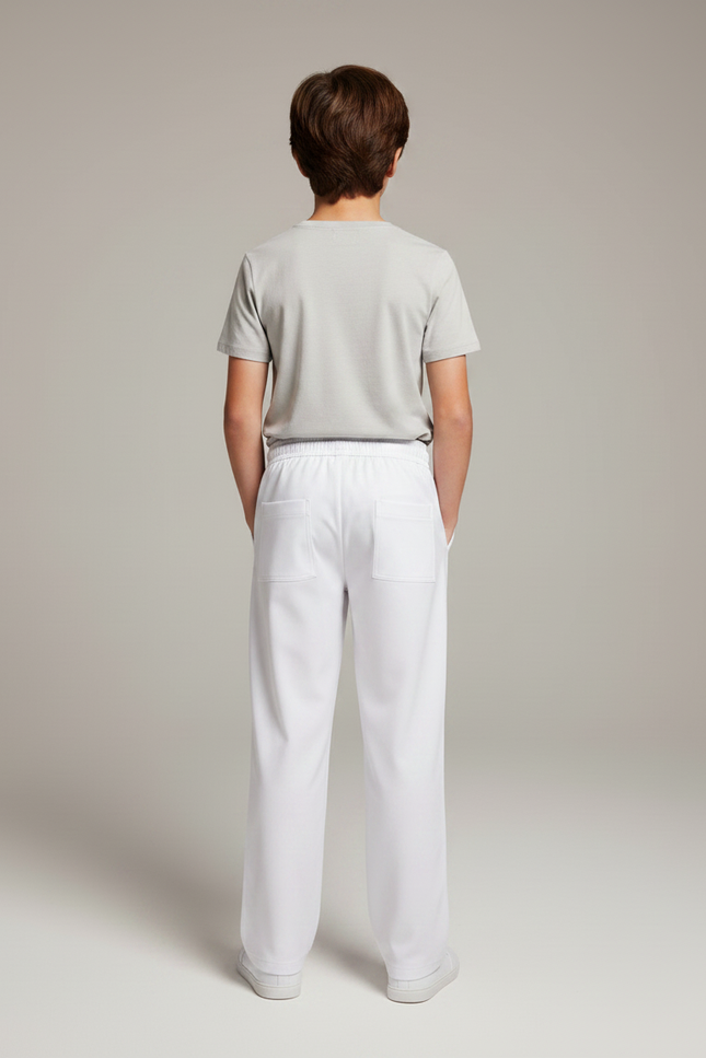 Pantalon Fluide Garçon Blanc Coupe Ample - Polyester - vue 2