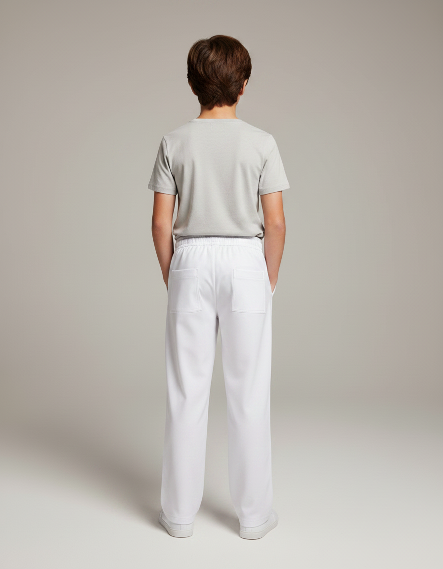 Pantalon Fluide Garçon Blanc Coupe Ample - Polyester - vue 2