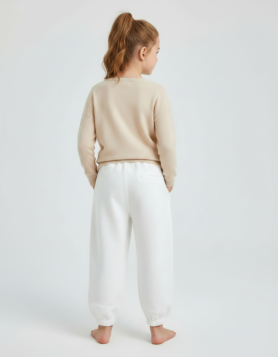 Pantalon Fluide Blanc Ample Papillons Colorés Fille - Molleton - vue 2