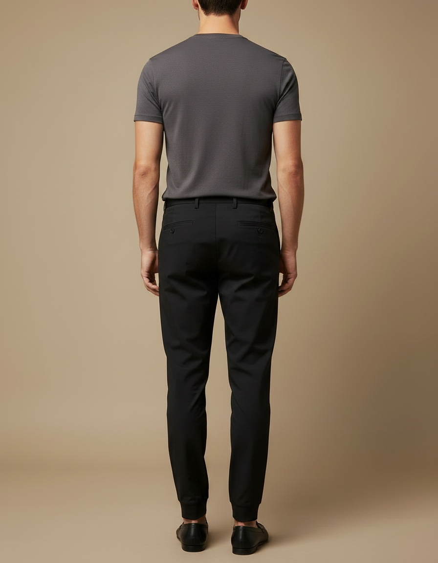 Pantalon Fluide Skinny - Noir Polyester - vue 2