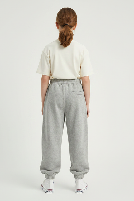 Pantalon Fluide Gris Ample Molletonné Sport Enfant - vue 2