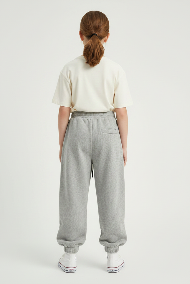 Pantalon Fluide Gris Ample Molletonné Sport Enfant - vue 2