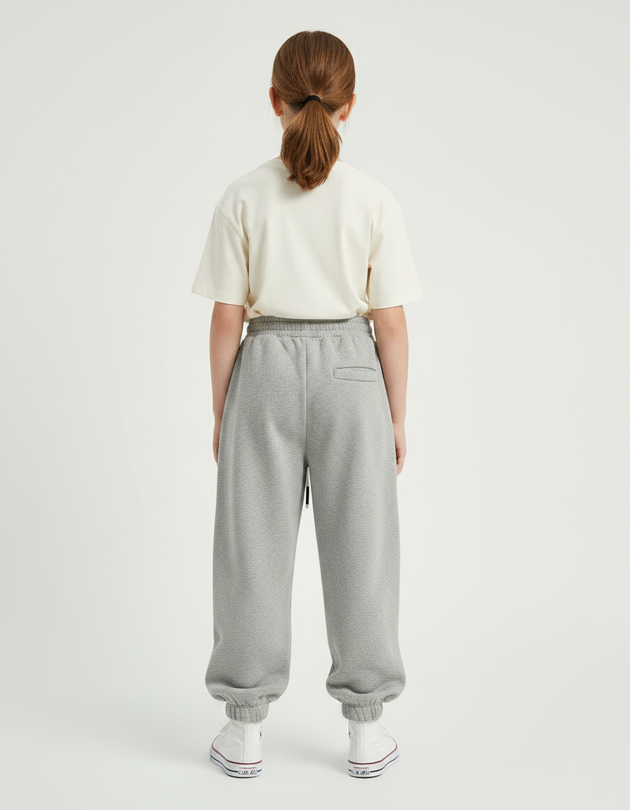 Pantalon Fluide Gris Ample Molletonné Sport Enfant - vue 2