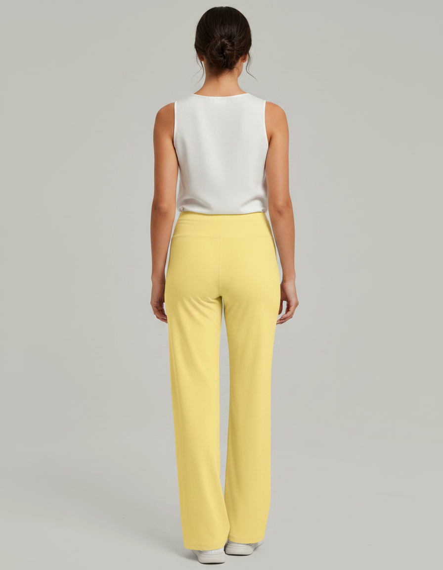 Pantalon Fluide Jaune Ample Décontracté Confortable Sportif - Maille - vue 2
