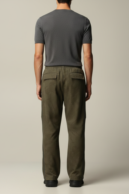 Pantalon Fluide Kaki Ample Décontracté Zippé Homme - Polyester - vue 2