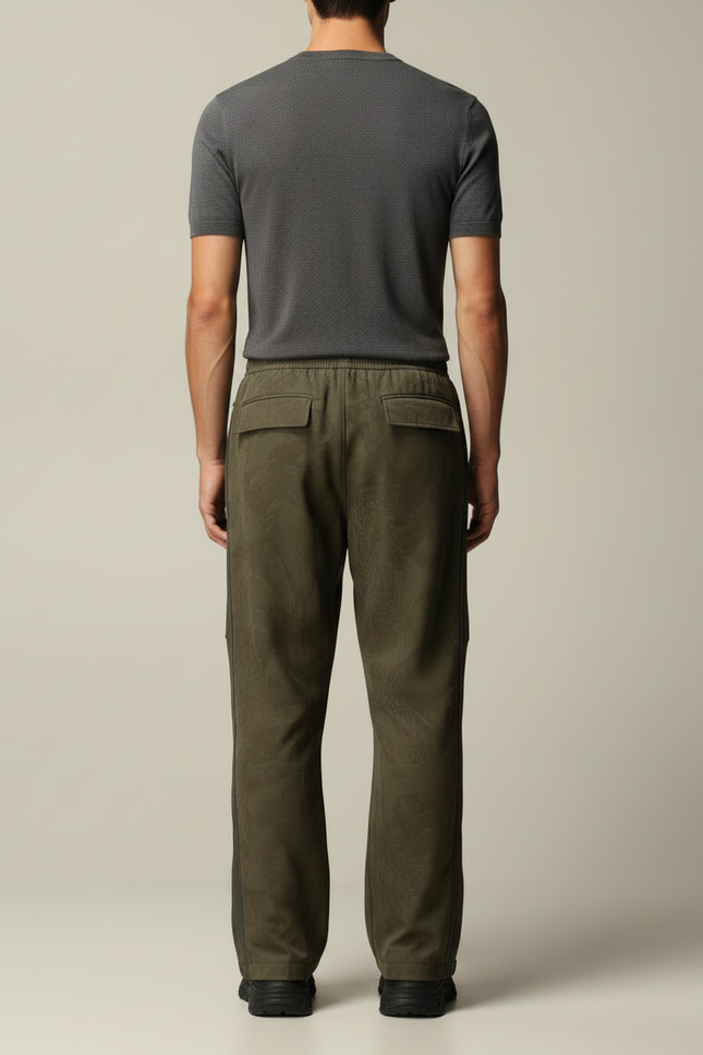 Pantalon Fluide Kaki Ample Décontracté Zippé Homme - Polyester - vue 2