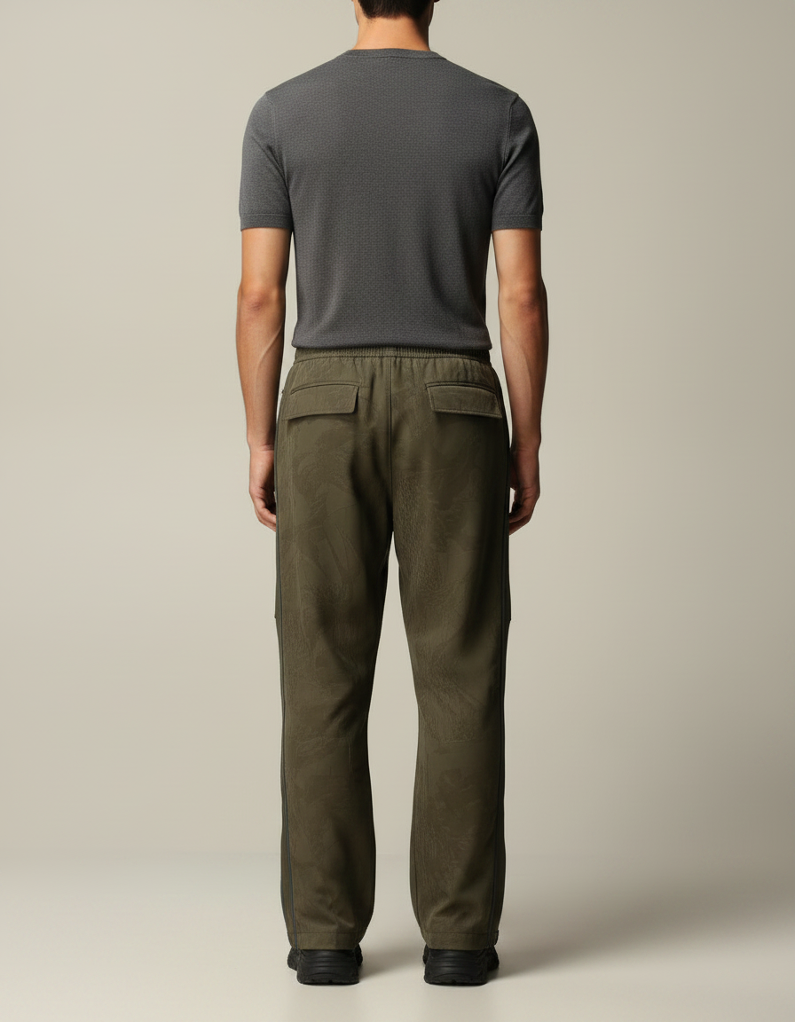 Pantalon Fluide Kaki Ample Décontracté Zippé Homme - Polyester - vue 2