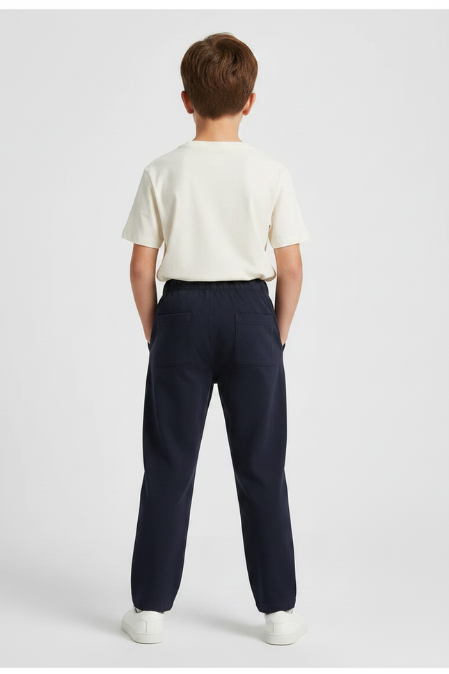 Pantalon Fluide Bleu Marine Ample Décontracté Enfant - Molleton - vue 2