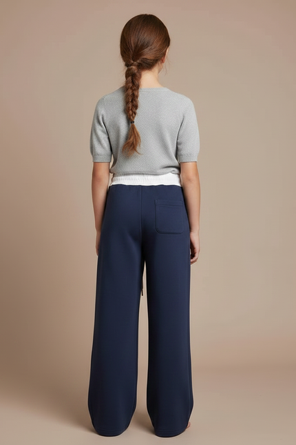 Pantalon Fluide Marine Large Sport Décontracté Cordon - Molleton - vue 2