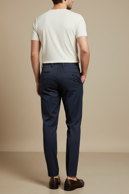 Pantalon Fluide Homme Bleu Marine Droit - Gabardine - vue 2