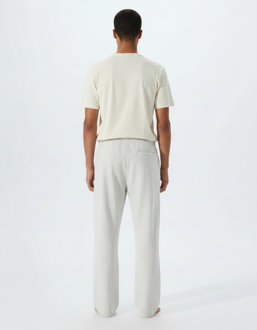 Pantalon Fluide Gris Ample Coton Homme Confortable - Molleton - vue 2