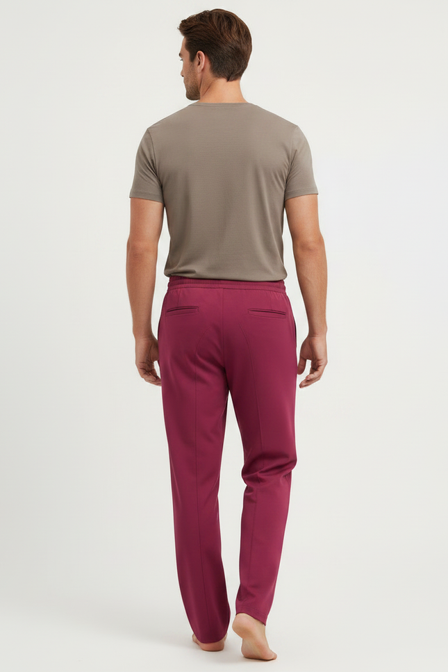 Pantalon Fluide Bordeaux Droit Cordon Homme - Viscose - vue 2