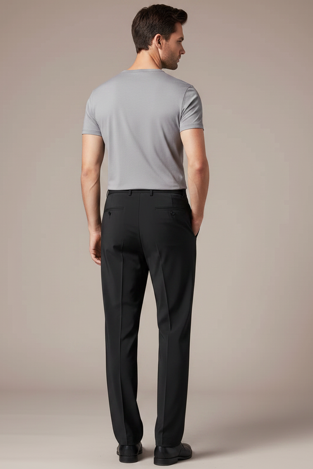 Pantalon Fluide Noir Ample Casual Homme Élégant - Polyester - vue 2