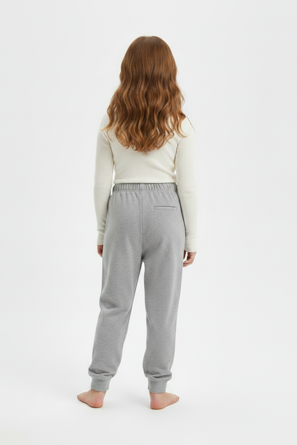 Pantalon Fluide Gris Coton Ample Décontracté Enfant - Molleton - vue 2