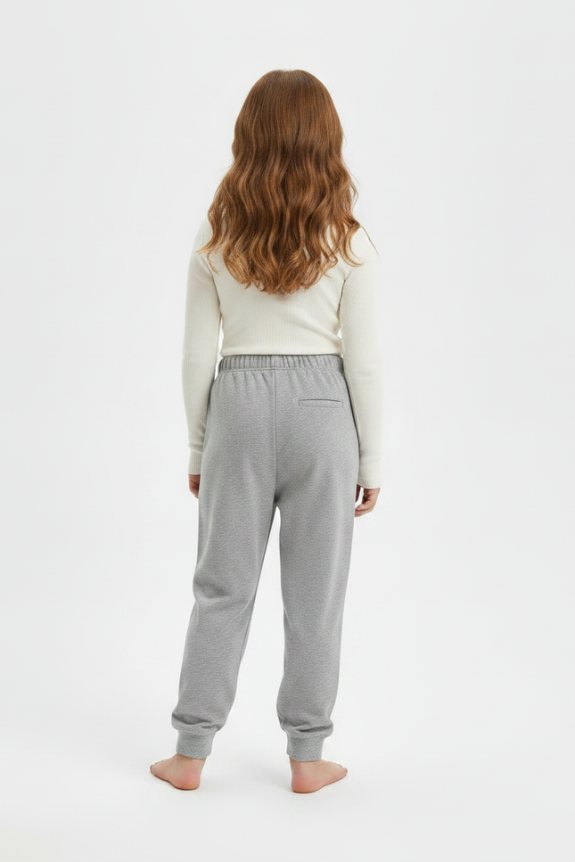 Pantalon Fluide Gris Coton Ample Décontracté Enfant - Molleton - vue 2