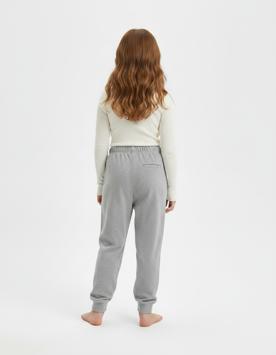 Pantalon Fluide Gris Coton Ample Décontracté Enfant - Molleton - vue 2